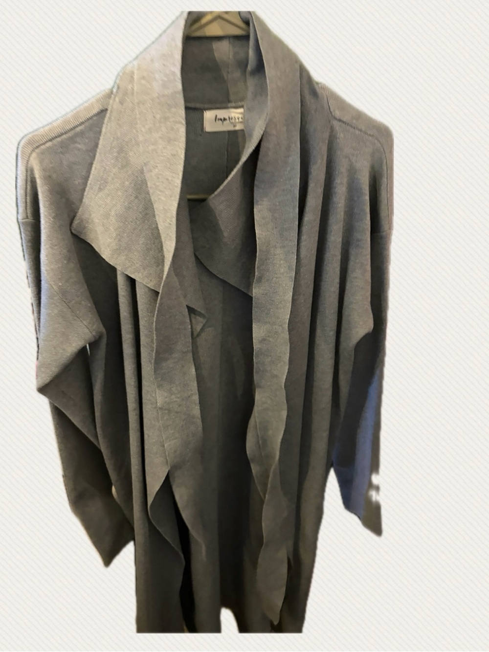 Shop Impressions Gray Draped Open-Front Cardigan